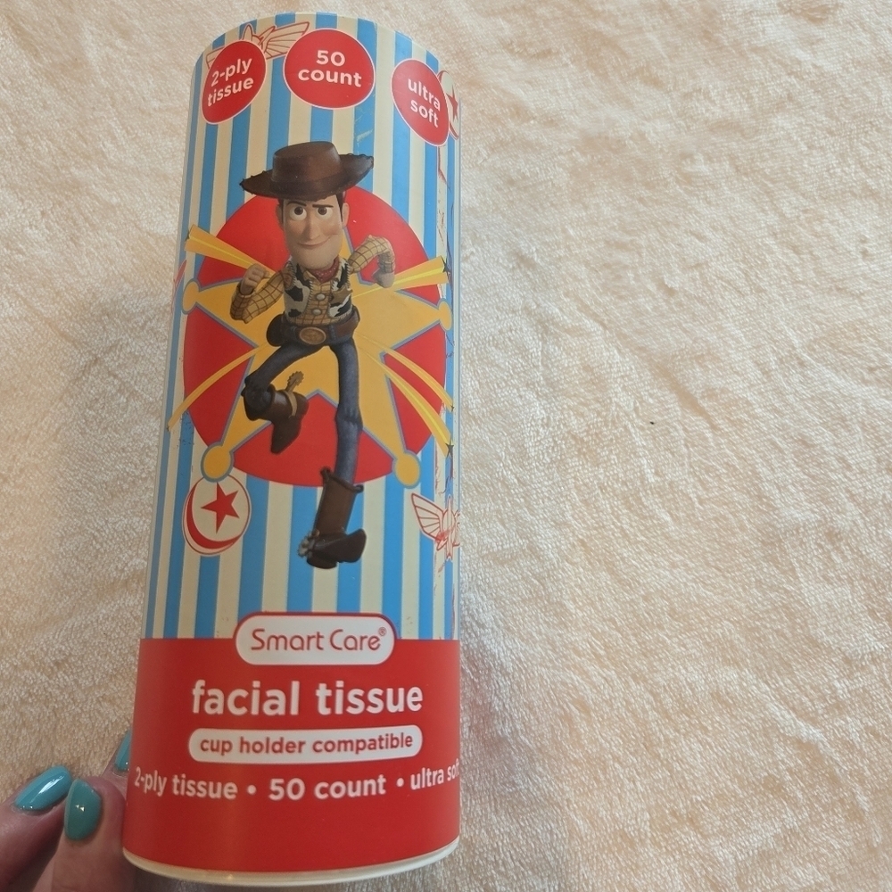 Disney Woody Toy Story Tissue 2ply Ultra Soft 50 ct Cup Holder New